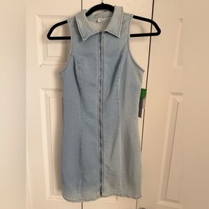 Tinseltown Sky Blue Denim Mini Dress